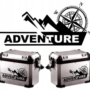NAKLEJKI na samochód MOTOCYKL Turystyczny KUFRY Adventure KOMPAS 28x13 Ostatnia szansa