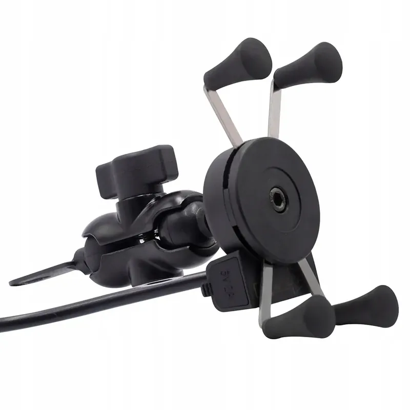 MOTOCYKLOWY UCHWYT X NA TELEFON KIEROWNIC ŁADOWARK BEZPIECZNY rower quad Nowość