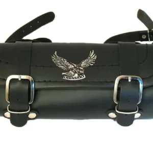 SKÓRZANY PIÓRNIK MOTOCYKLOWY BEZ ĆWIEKÓW ORZEŁ KAWASAKI- 30CM Autentyczny