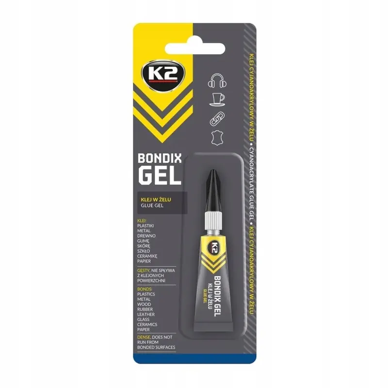 K2 Super Glue Klej Gęsty Żel Cyjanoakrylowy Błyskawiczny Mocny Bondix 3g Nowość