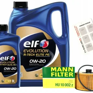 Autentyczny Filtr oleju Mann + olej 0w20 Elf Elite Fe Dacia Dokker Duster Lodgy 1.3 TCe
