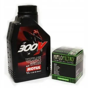 OLEJ MOTUL 300V 1L 15W50 FACTORY LINE +FILTR HF650 Adventure Duke Rally Autentyczny
