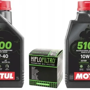 Szybka dostawa Olej Motul 5100 10W40 2L + Filtr Oleju Hiflo HF111 4T Trx Foreman Rincon 68