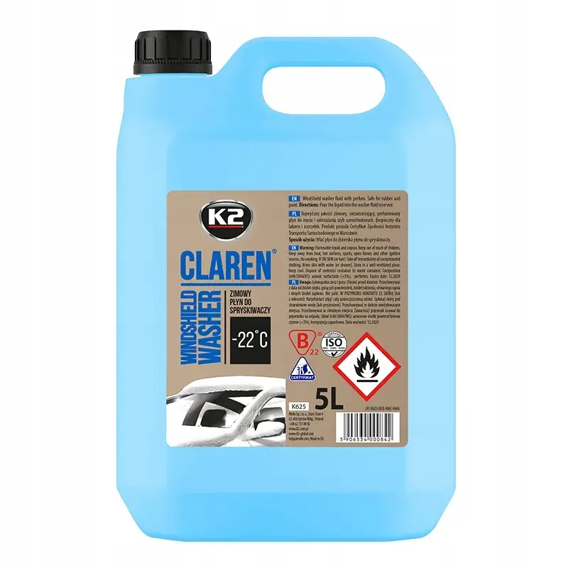 Autentyczny Płyn do spryskiwaczy zimowy K2 - 5l -22°c z nanocząsteczkami, bez lejka