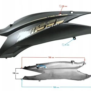Obudowa tylna lewa czarno-złota Falcon 50 Falcon 125 2 Oferta limitowana