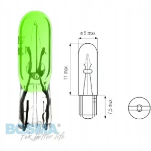 Popularny Żarówka BOSMA 12V 1,2W T05 GREEN (4414) 10 szt.