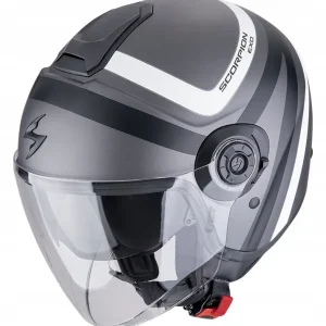 KASK OTWARTY SCORPION EXO-CITY II RIVA MATT SILVER BLACK WHITE S Bezpieczna płatność