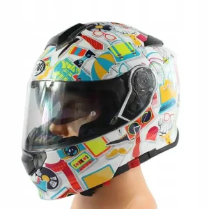 Kask motocyklowy Vcan H271 nowoczesny biały rozmiar S certyfikowany Najlepsza cena