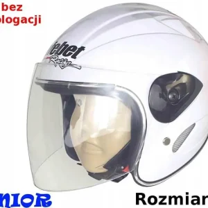 2 x KASK MOTOCYKLOWY DZIECIĘCY SKUTER QUAD ATV GOKART ROLKI BIAŁY DZIECKA X Wyprzedaż