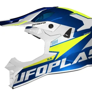 Rabat Ufo Kask Intrepid Cross Niebieski/Biały/Żółty Fluo Rozmiar S Ece 22R06