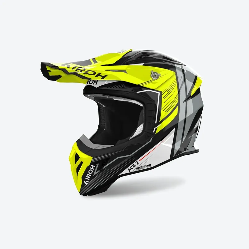 Oferta limitowana Airoh Kask Cross Enduro Atv Aviator Ace 2 Engine Czarny/Szary/Żółty Fluo L