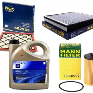 Autentyczny Zestaw filtrów OPEL Astra J 1,2 1,4 1.6 +olej 5w30