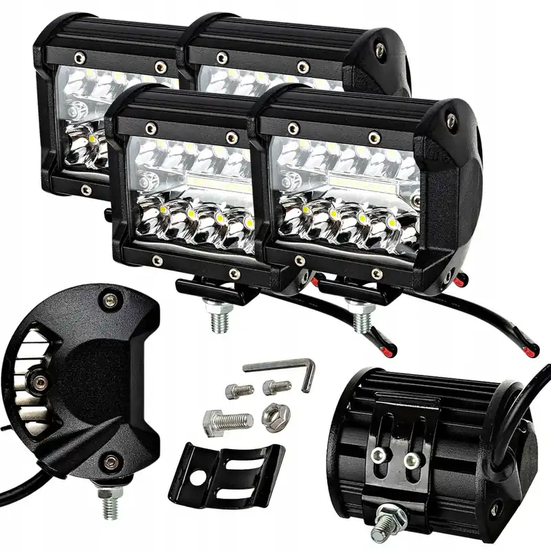 4X HALOGEN SAMOCHODOWY LED 90W REFLEKTOR SZPERACZ MOCNE OŚWIETLENIE 12V 24V Autentyczny