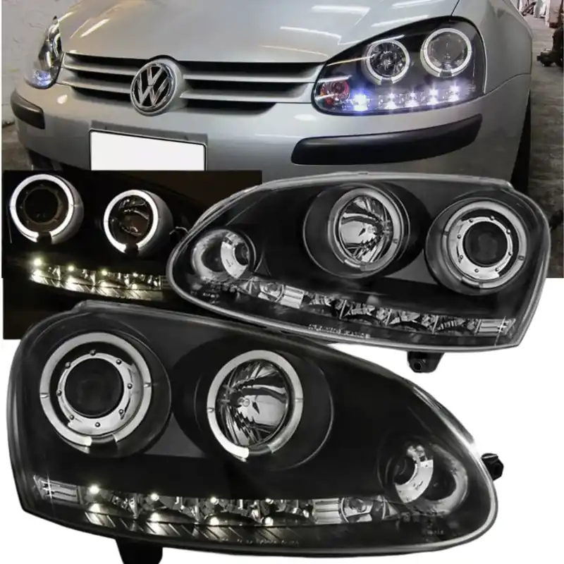Zamów teraz LAMPY REFLEKTORY Do VW GOLF V 5 OD 2003 DO 2009 RINGI LED Soczewki NOWE