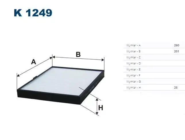 Autentyczny K 1249 FILTRON FILTR PRZECIWPYŁKOWY