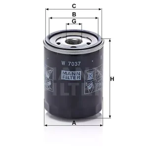 Wyprzedaż W7037 MANN Filtr Oleju